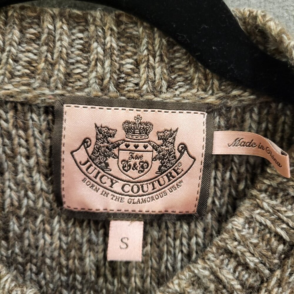 Juicy Couture Cardigan Women Small Double Breasted Cashmere Wool Blend Knit - Picture 3 of 7